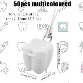 Ioffersuper 50-Piece Tooth Saver Necklaces, Tooth Necklace Little Box for Lost Teeth, Milk Teeth Storage Cases for Children Tooth Fairy Bag School Classroom Party Supply Ioffersuper 50-Piece Tooth Saver Necklaces, Tooth Necklace Little Box for Lost Teeth, Milk Teeth Storage Cases for Children Tooth Fairy Bag School Classroom Party Supply