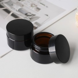 OverNews 1oz Amber Glass Jar, Empty Cosmetic Lotion Containers,with Inner Liners,Black Lid, Spatula OverNews 1oz Amber Glass Jar, Empty Cosmetic Lotion Containers,with Inner Liners,Black Lid, Spatula