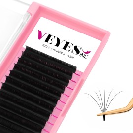 VEYES INC Easy Fan Volume Lash Extensions 03 05 07 J/B/L/C/CC/D/DD Curl 8-25mm Mixed & Single Length Tray, Matte Black Self Fanning Eyelashes, Professional Supplies for Lash Techs (0.03 D 15-20mm)