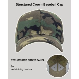 Utmost Structured Baseball Cap with Adjustable Closure - Performance Hat for Outdoor Activities and Custom Embroidery (1pc Camo Woodland) Utmost Structured Baseball Cap with Adjustable Closure - Performance Hat for Outdoor Activities and Custom Embroidery (1pc Camo Woodland)