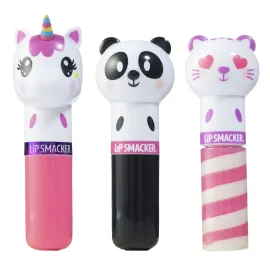 Lip Smacker Lippy Pals, Set of 3 Flavored Moisturizing & Smoothing Soft Shine Lip Balm, Hydrating & Protecting Fun Tasty Flavors ,Cruelty-Free & Vegan - Unicorn, Panda and kitten Lip Smacker Lippy Pals, Set of 3 Flavored Moisturizing & Smoothing Soft Shine Lip Balm, Hydrating & Protecting Fun Tasty Flavors ,Cruelty-Free & Vegan - Unicorn, Panda and kitten