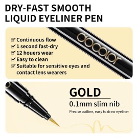 docolor Waterproof Eyeliner Pen Super Slim Liquid Eyeliner Eye Liner Gel (Gold) docolor Waterproof Eyeliner Pen Super Slim Liquid Eyeliner Eye Liner Gel (Gold)
