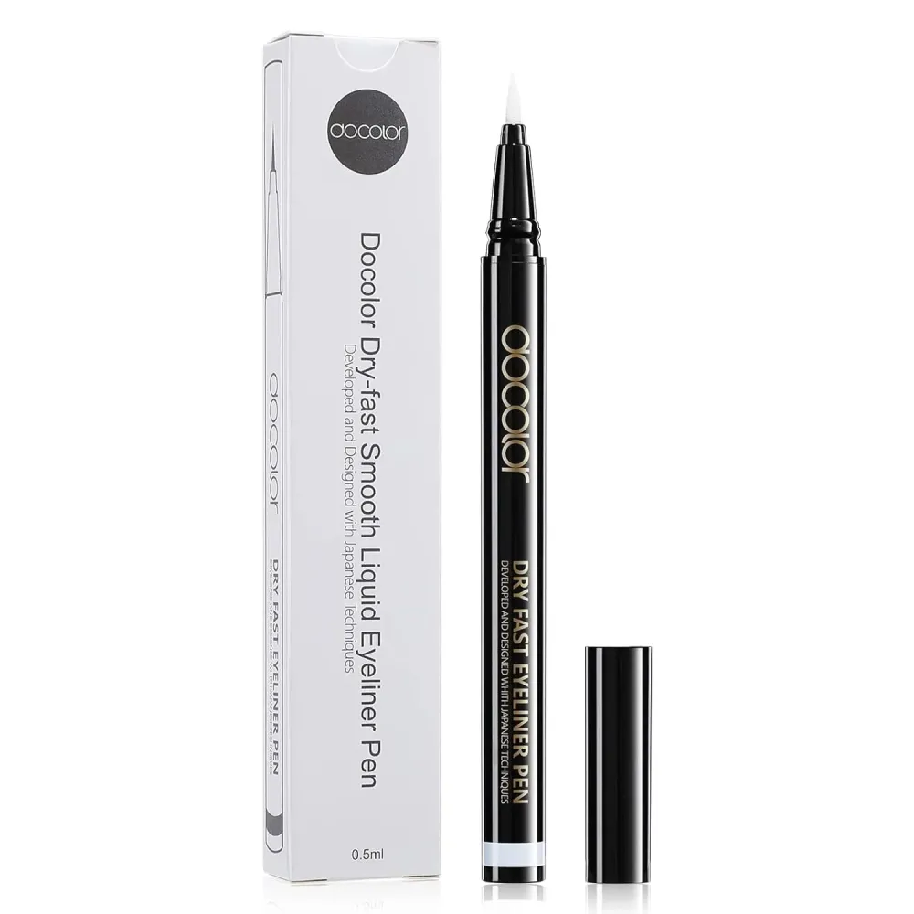 docolor Waterproof Eyeliner Pen Longwearing with Ultra-Fine Tip Liquid Eye Liner (White) docolor Waterproof Eyeliner Pen Longwearing with Ultra-Fine Tip Liquid Eye Liner (White)