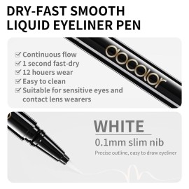 docolor Waterproof Eyeliner Pen Longwearing with Ultra-Fine Tip Liquid Eye Liner (White) docolor Waterproof Eyeliner Pen Longwearing with Ultra-Fine Tip Liquid Eye Liner (White)