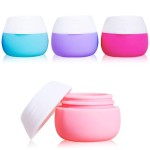 Gemice Silicone Cream Jars, TSA Approved Travel Size Containers - Leak-proof Travel Accessories with Lid for Cosmetic Makeup Face Body Hand Cream (4 Pieces)