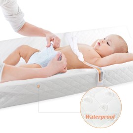 BBjixiang Baby Diaper Changing Table Pad with Waterproof Cover, Contour Changing Pad for Dresser Top 3216