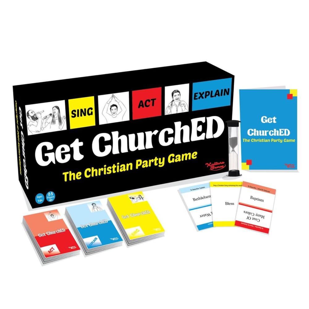 Kulture Games Get ChurchED | The Christian Party Game| Christian Gifts & Cards | Bible Trivia Game | Charades Games | Family & Youth Groups | Bible Quiz (Sing, Act/Charades, Explain) Kulture Games Get ChurchED | The Christian Party Game| Christian Gifts & Cards | Bible Trivia Game | Charades Games | Family & Youth Groups | Bible Quiz (Sing, Act/Charades, Explain)