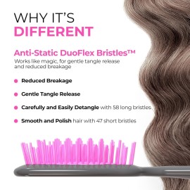 FHI HEAT Unbrush Wet & Dry Vented Detangling Hair Brush, Lavender/Grey