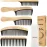 5 Pcs Handmade Bamboo Anti-Static Comb Set for Women and Men - Wide Tooth, Rat Tail, and Fine Tooth Combs for Long, Short, Thick, Thin, Wavy, and Curly Hair Detangling (Natural + Black)