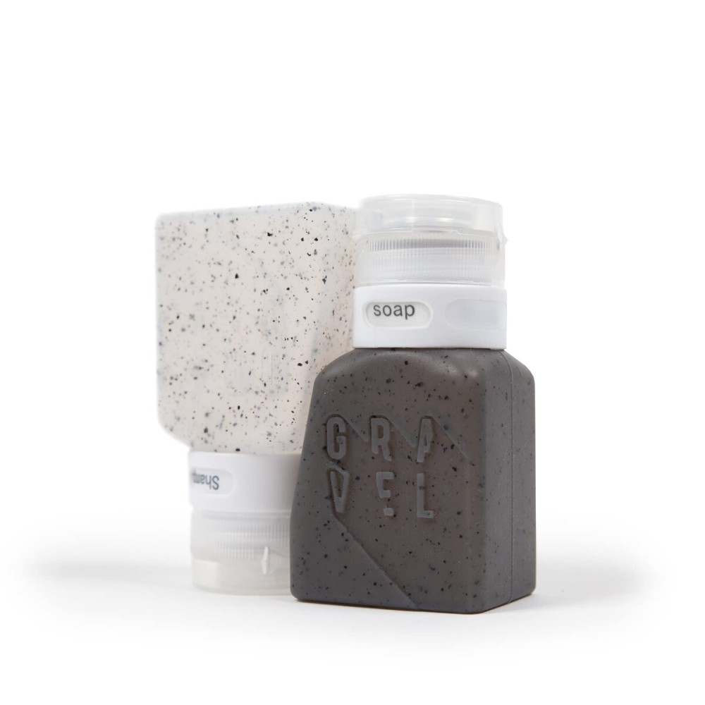 Gravel Travel Bottles TSA Approved 2-Pack 3 Oz Travel Bottles - Leakproof, Squeezable, BPA-Free Travel Bottles for Toiletries includes Label System for Travel Containers (Clear Speckle & Gray Speckle) Gravel Travel Bottles TSA Approved 2-Pack 3 Oz Travel Bottles - Leakproof, Squeezable, BPA-Free Travel Bottles for Toiletries includes Label System for Travel Containers (Clear Speckle & Gray Speckle)
