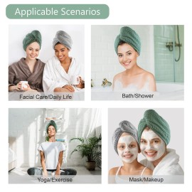 Microfiber Hair Drying Towel - 2Packs Waffle Long Hair Head Turban Wraps Terry Cloth Fast Absorbent Dry Anti Frizz Twist Plopping Curly Shower Turban for Women Wet Hair (Green) Microfiber Hair Drying Towel - 2Packs Waffle Long Hair Head Turban Wraps Terry Cloth Fast Absorbent Dry Anti Frizz Twist Plopping Curly Shower Turban for Women Wet Hair (Green)