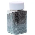 NIACONN 1000pcs Microlink Beads 5mm Silicone Lined Hair Extension Beads Micro Links Rings for Hair Extension - Dark Brown