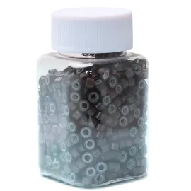 NIACONN 1000pcs Microlink Beads 5mm Silicone Lined Hair Extension Beads Micro Links Rings for Hair Extension - Dark Brown