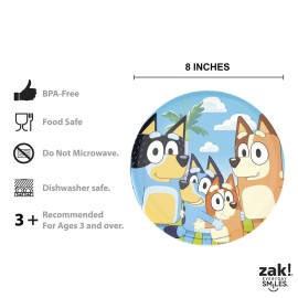 Zak Designs 5-Piece Dinnerware Set, Bluey - Durable Plastic & Stainless Steel - Includes Tumbler, 8-Inch Plate, 6-Inch Bowl, Fork & Spoon - Suitable for Kids Ages 3+ Zak Designs 5-Piece Dinnerware Set, Bluey - Durable Plastic & Stainless Steel - Includes Tumbler, 8-Inch Plate, 6-Inch Bowl, Fork & Spoon - Suitable for Kids Ages 3+