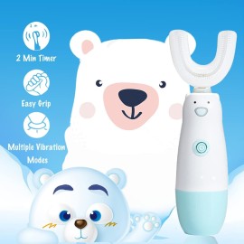 Meqtpomy Kids Electric Toothbrush6 Cleaning Models Toddler Toothbrush Waterproof Battery Powered 360 Automatic Sonic u Shaped Toothbrushes for 2-7 Years Old for Boys GirlsBlue Meqtpomy Kids Electric Toothbrush6 Cleaning Models Toddler Toothbrush Waterproof Battery Powered 360 Automatic Sonic u Shaped Toothbrushes for 2-7 Years Old for Boys GirlsBlue