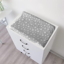 Changing Pad Cover for Boys Girls 2 Pack, Lovely Print Soft Unisex Diaper Change Table Sheets, Fit 32x16 Contoured Pad, Comfy Cozy 2-Pack Cradle Sheets, Grey & White