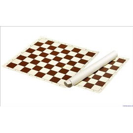 Standard Vinyl Roll Up Chess Boards - Professional Club & Tournament Chess Boards (2 Square, Brown)