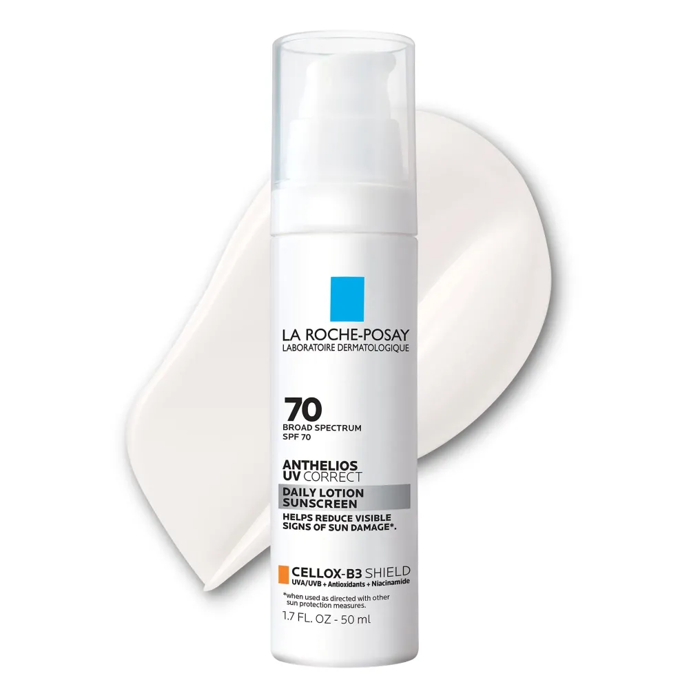 La Roche-Posay Anthelios UV Correct Sunscreen Moisturizer SPF 70, Daily Anti-Aging Face Moisturizer with Sunscreen and Niacinamide to Even Skin Tone & Fine Lines, Sun Protection for Sensitive Skin La Roche-Posay Anthelios UV Correct Sunscreen Moisturizer SPF 70, Daily Anti-Aging Face Moisturizer with Sunscreen and Niacinamide to Even Skin Tone & Fine Lines, Sun Protection for Sensitive Skin