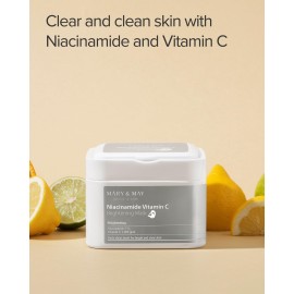 Mary&May Niacinamide Vitamin C Daily Mask - Quick Dispenser Type Korean Face Mask Sheet for Radiance Clear Skin - Dark Spot Correction and Luminous Skin - Hypoallergenic and Eco-Friendly, 30 Sheets Mary&May Niacinamide Vitamin C Daily Mask - Quick Dispenser Type Korean Face Mask Sheet for Radiance Clear Skin - Dark Spot Correction and Luminous Skin - Hypoallergenic and Eco-Friendly, 30 Sheets