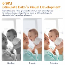 50 Pages Visual Stimulation Flashcards, 25 PCS Black and White Baby Visual Stimulus Cards Sensory Developmental Black White Card Set for Newborn Baby 0-3 Months (5.5 X 5.5)