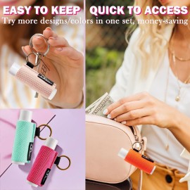 WK IEASON - Lip Balm Holder Keychain Clip On Lipstick/Chapstick Sleeve, Tight-Knit and Elastic (Pink/Light beige/Grey) WK IEASON - Lip Balm Holder Keychain Clip On Lipstick/Chapstick Sleeve, Tight-Knit and Elastic (Pink/Light beige/Grey)