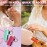 WK IEASON - Lip Balm Holder Keychain Clip On Lipstick/Chapstick Sleeve, Tight-Knit and Elastic (Pink/Light beige/Grey)