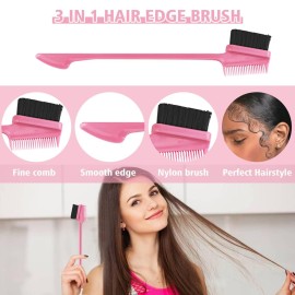 8 Pieces Hair Styling Comb Set Teasing Rat Tail Brush for Edge&Back Brushing, Combing, Slicking Hair for Women Edge Brush Double Sided Edge Comb for All Hair Styles(edge control brush-8pcs)