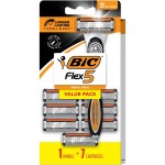BIC Flex 5 Refillable Men\'s Razor, Father\'s Day Gift Set with 5 Blade Razors, 1 Handle and 7 Cartridges for Smooth Shaving