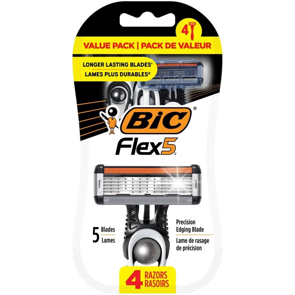 BIC Flex 5 Disposable Razors for Men, Sensitive Skin Razor For a Smooth, Comfortable and Close Shave, 4 Piece Razor Set BIC Flex 5 Disposable Razors for Men, Sensitive Skin Razor For a Smooth, Comfortable and Close Shave, 4 Piece Razor Set