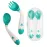 Deejoy Toddler Utensils, Self-feeding Flatware Set withTravel Case, Baby Spoons and Forks with Silicone Bendable Handle, Easy Grip Heat-Resistant, Ideal for Kids, Stage 2 (Green)