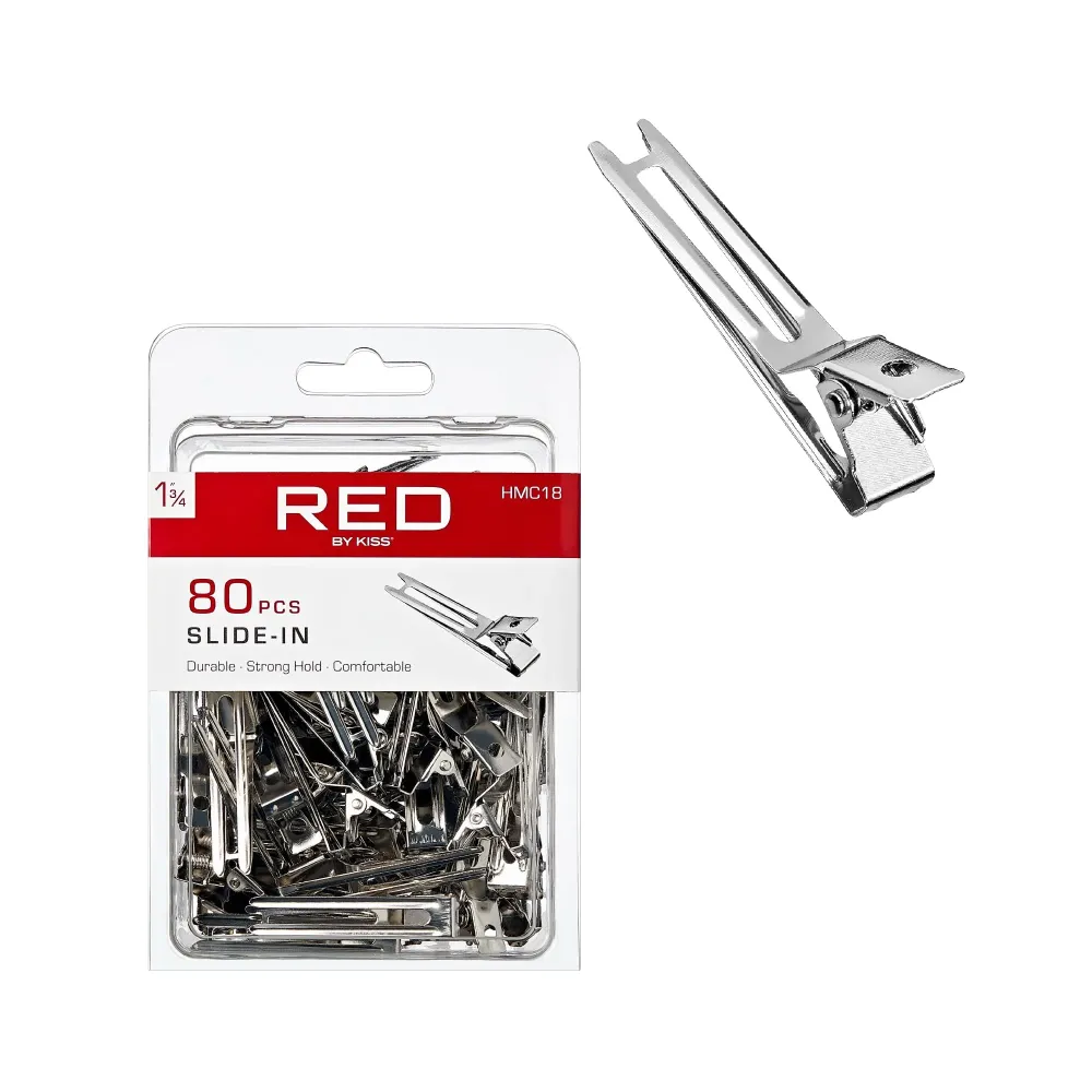 RED by Kiss 80pcs 1.75 Slide-In Hair Clips, Durable Metal Curl Setting Clips for Hairdressing, Sectioning & Retwisting, Rust-Free Hair Pins for Dreads, Dreadlocks, & Twist Styles RED by Kiss 80pcs 1.75 Slide-In Hair Clips, Durable Metal Curl Setting Clips for Hairdressing, Sectioning & Retwisting, Rust-Free Hair Pins for Dreads, Dreadlocks, & Twist Styles