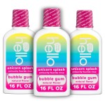 Hello Kids Mouthwash with Unicorn Bubble Gum Flavor, Alcohol Free Mouthwash for Kids with Fluoride, Safe for Ages 6 and Up, Anticavity, Vegan, No Alcohol, No Dyes, 16 Oz Bottles (Pack of 3)