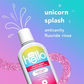 Hello Kids Mouthwash with Unicorn Bubble Gum Flavor, Alcohol Free Mouthwash for Kids with Fluoride, Safe for Ages 6 and Up, Anticavity, Vegan, No Alcohol, No Dyes, 16 Oz Bottles (Pack of 3) Hello Kids Mouthwash with Unicorn Bubble Gum Flavor, Alcohol Free Mouthwash for Kids with Fluoride, Safe for Ages 6 and Up, Anticavity, Vegan, No Alcohol, No Dyes, 16 Oz Bottles (Pack of 3)
