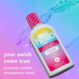 Hello Kids Mouthwash with Unicorn Bubble Gum Flavor, Alcohol Free Mouthwash for Kids with Fluoride, Safe for Ages 6 and Up, Anticavity, Vegan, No Alcohol, No Dyes, 16 Oz Bottles (Pack of 3) Hello Kids Mouthwash with Unicorn Bubble Gum Flavor, Alcohol Free Mouthwash for Kids with Fluoride, Safe for Ages 6 and Up, Anticavity, Vegan, No Alcohol, No Dyes, 16 Oz Bottles (Pack of 3)