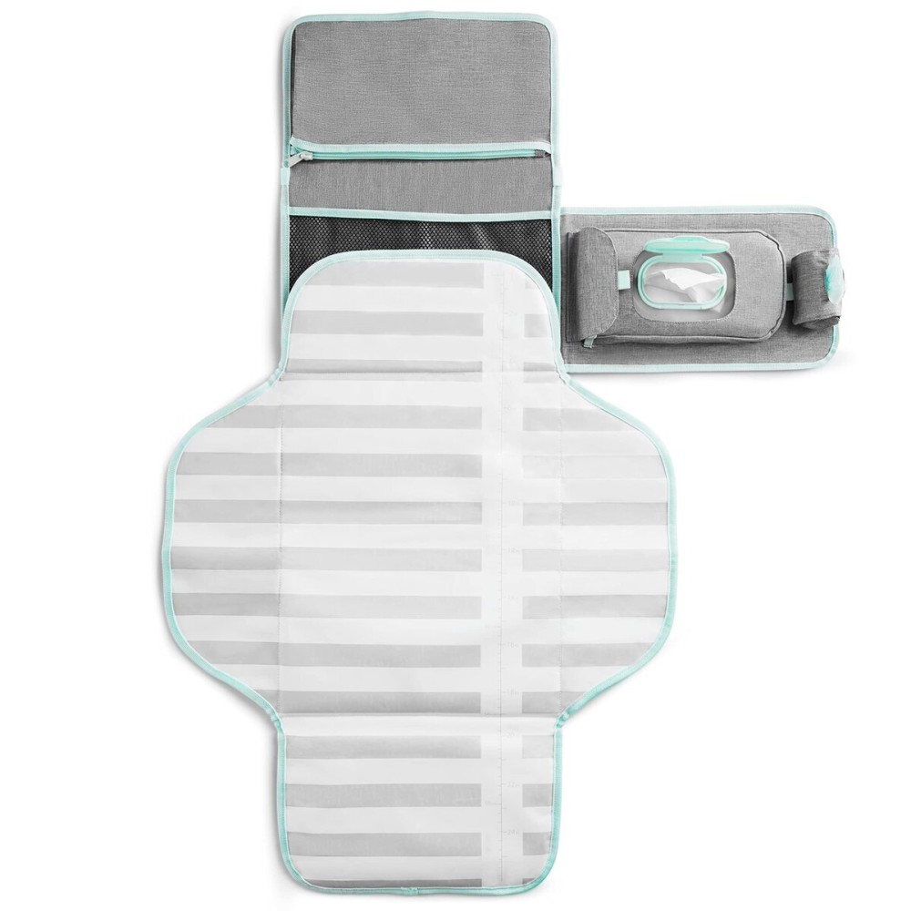 Munchkin Portable Changing Pad - Lightweight and Compact Baby Diaper Changing Mat with Silver-Ion Technology, Includes 12 Diaper Disposal Bags, Grey Munchkin Portable Changing Pad - Lightweight and Compact Baby Diaper Changing Mat with Silver-Ion Technology, Includes 12 Diaper Disposal Bags, Grey