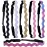FROG SAC 6 Glitter Elastic Headbands for Girls, Adjustable Non Slip Thin Stretch Hair Bands, Wavy Sport Headband, Teen Girl Athletic Sport Head Band Accessories, Nonslip Zig Zag Toddler Hairbands
