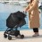 Beberoad Love Universal Stroller Sunshade & Mosquito Net 2-in-1 Stroller Cover UV Protection with 2-Way Zipper (Black)