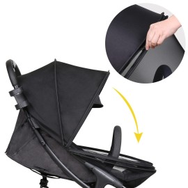 Beberoad Love Universal Stroller Sunshade & Mosquito Net 2-in-1 Stroller Cover UV Protection with 2-Way Zipper (Black)