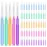 EasyHonor Braces Brush for Cleaner Interdental Toothpick Dental Tooth Flossing Head Oral Hygiene Flosser Cleaners Cleaning Tool (5Colors,75pcs)