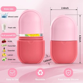 Ice Roller for Face and Eye, Ice Face Roller, Ice Roller Skin Care Tools Gifts for women,Silicone Ice Mold for Beauty(Pink)