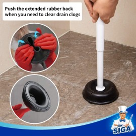 MR.SIGA Toilet Plunger with Holder, Heavy Duty Toilet Plunger and Holder Combo for Bathroom Cleaning, White MR.SIGA Toilet Plunger with Holder, Heavy Duty Toilet Plunger and Holder Combo for Bathroom Cleaning, White