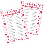 Valentines Day I Love You Around The World Game - 25 Player Cards, Classroom Party Activity, Fun Language Matching Game for Kids, Educational Valentine Party Game