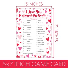 Valentines Day I Love You Around The World Game - 25 Player Cards, Classroom Party Activity, Fun Language Matching Game for Kids, Educational Valentine Party Game