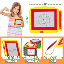 Bedwina Magnetic Drawing Board for Kids - (Pack of 12) Erasable Doodle Sketch Tablet and Travel Drawing Pad for Kids Boys and Girls, Birthday Party Favors and Party Stocking Stuffers for Kids Bedwina Magnetic Drawing Board for Kids - (Pack of 12) Erasable Doodle Sketch Tablet and Travel Drawing Pad for Kids Boys and Girls, Birthday Party Favors and Party Stocking Stuffers for Kids