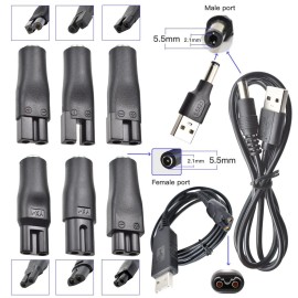 9 PCS Replacement Power Cord 5V Charger USB Adapter Suitable for Electric Hair Clippers, Beard trimmers, Shavers, Beauty Instruments, Desk Lamps, Purifiers. 9 PCS Replacement Power Cord 5V Charger USB Adapter Suitable for Electric Hair Clippers, Beard trimmers, Shavers, Beauty Instruments, Desk Lamps, Purifiers.
