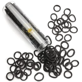 JIRIS 100 pcs No Break Hair Ties fitting Kit, and limited-time Starter Kit | Gentle for any hair type with no slipping or snagging Color mixing(Black)