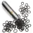 JIRIS 100 pcs No Break Hair Ties fitting Kit, and limited-time Starter Kit | Gentle for any hair type with no slipping or snagging Color mixing(Black)