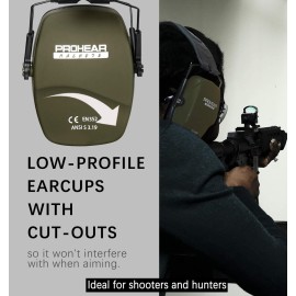 PROHEAR 016 Shooting Ear Protection Earmuffs 2 Pack, NRR 26dB for Gun Range, Hunting -Black and Green PROHEAR 016 Shooting Ear Protection Earmuffs 2 Pack, NRR 26dB for Gun Range, Hunting -Black and Green
