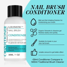 LOUINSTIC Nail Brush Cleaner and Conditioner - Quickly Clean Gel Nail Brushes, Paint Brushes, Airbrushes, Art Tools, Preserver and Restorer for Kolinsky Acrylic Brush Etc. LOUINSTIC Nail Brush Cleaner and Conditioner - Quickly Clean Gel Nail Brushes, Paint Brushes, Airbrushes, Art Tools, Preserver and Restorer for Kolinsky Acrylic Brush Etc.