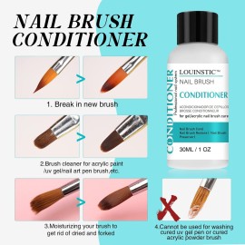 LOUINSTIC Nail Brush Cleaner and Conditioner - Quickly Clean Gel Nail Brushes, Paint Brushes, Airbrushes, Art Tools, Preserver and Restorer for Kolinsky Acrylic Brush Etc. LOUINSTIC Nail Brush Cleaner and Conditioner - Quickly Clean Gel Nail Brushes, Paint Brushes, Airbrushes, Art Tools, Preserver and Restorer for Kolinsky Acrylic Brush Etc.